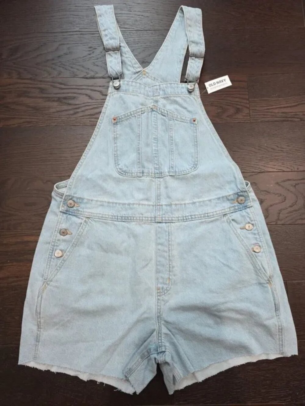 New Old Navy Womens size Large Jean Short Overalls